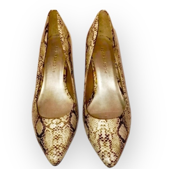 Ladies Beautiful and Classic Apostrophe Brand Python Print Dress Pumps Size 8m - Picture 1 of 5